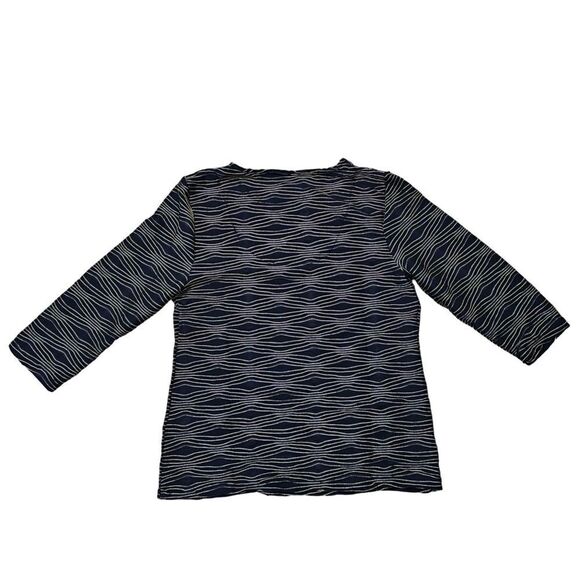 JM Collection Jacquard Metallic Top Intrepid Blue Combo M - Picture 3 of 5